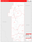 Pend Oreille County Wall Map Red Line Style